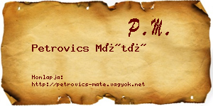 Petrovics Máté névjegykártya